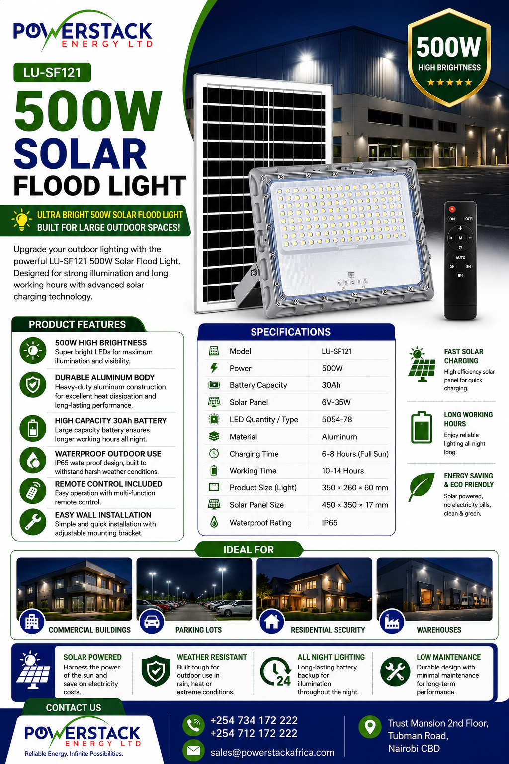 500w flood light